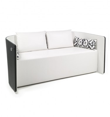 Sillon de espera Aroldo - blanco interior, negro exterior